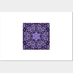 vivid purple hexagonal floral patterned design Posters and Art